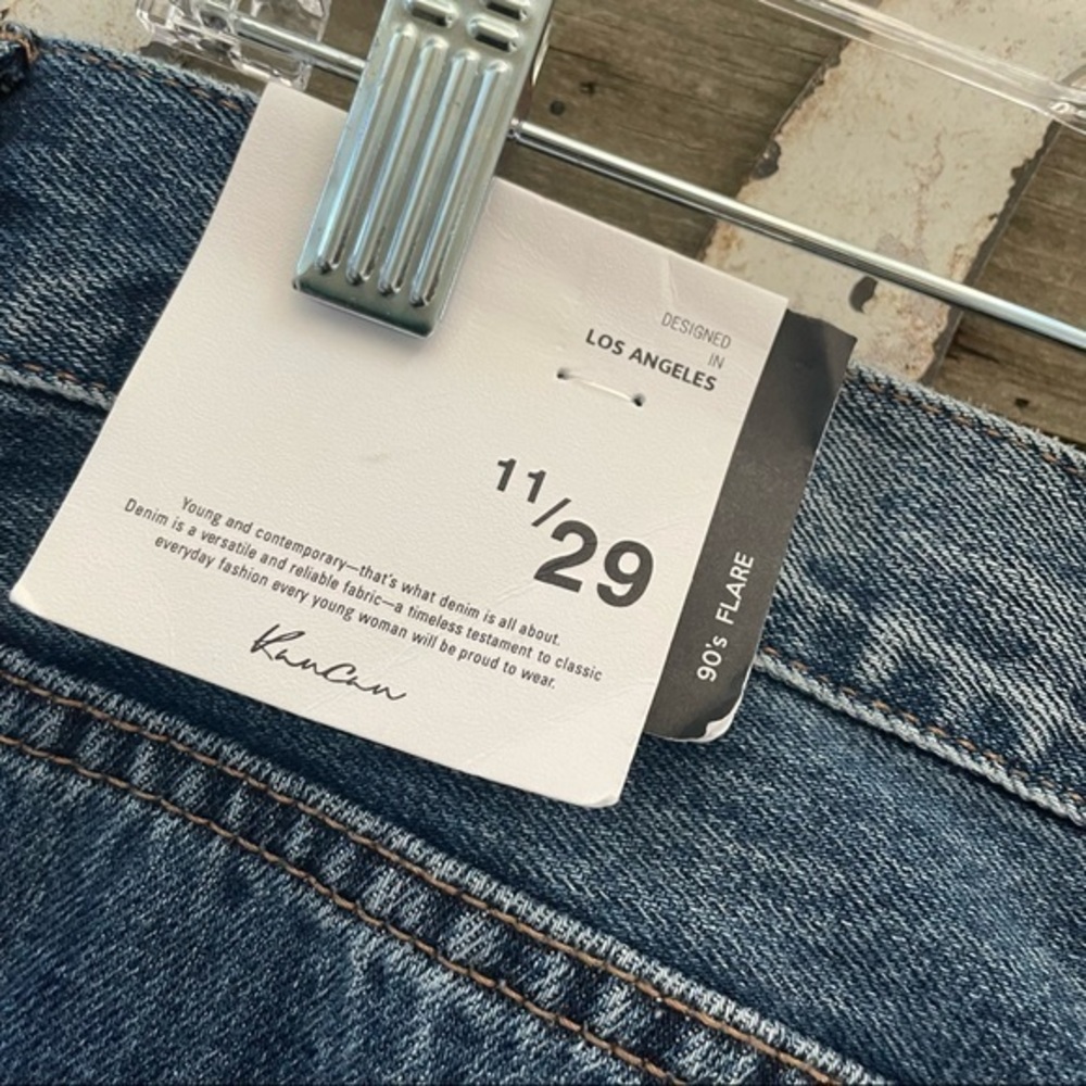 Kancan 90’s flare distressed cotton denim jeans size‎ 11 29 NWT - Picture 3 of 9
